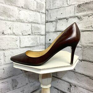 Lauren Ralph Lauren Chocolate Brown Leather Pointed Toe Stiletto Pump